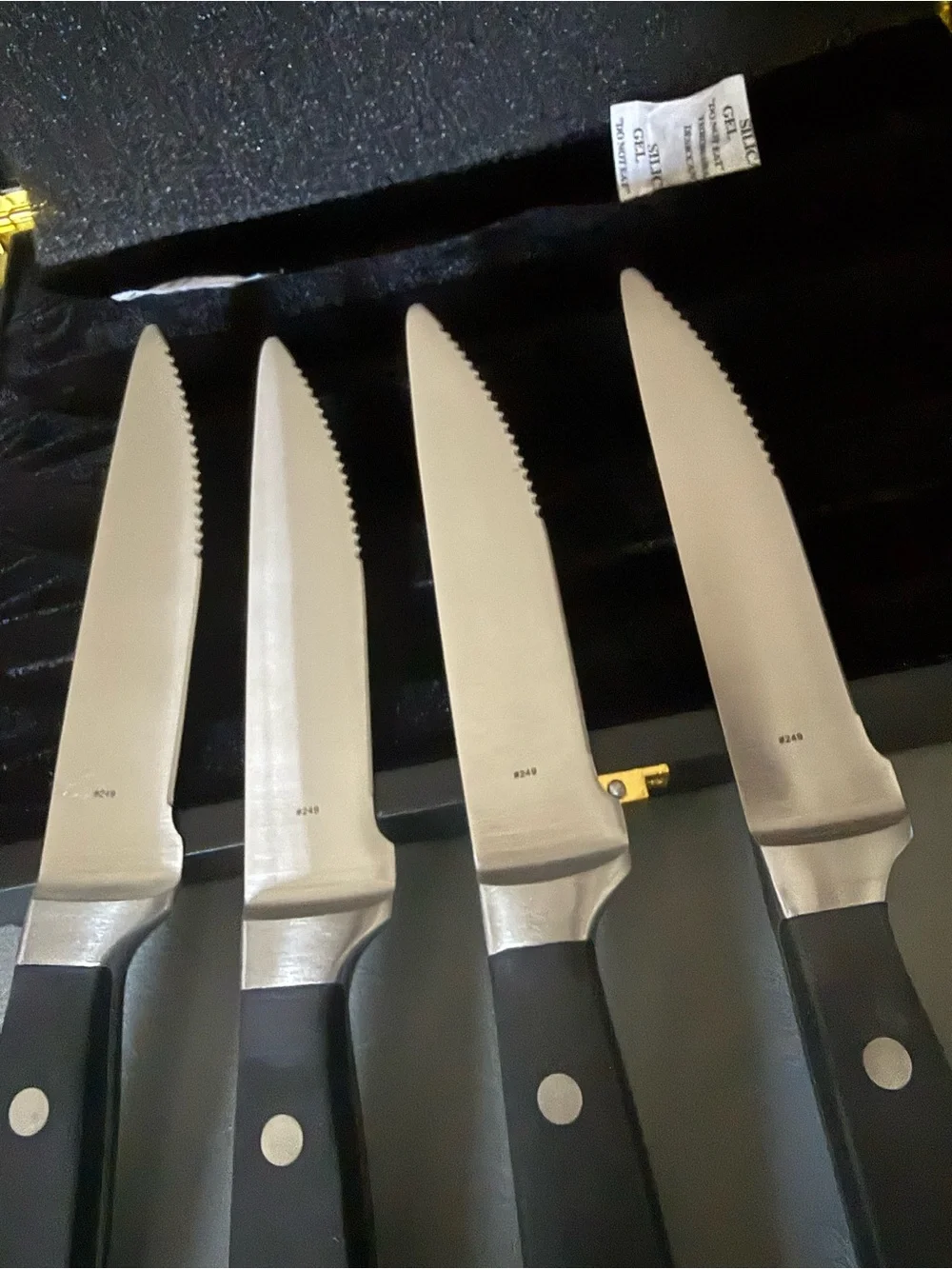 The Capital Grill Premium Black Handle Stainless Steel Steak Knife Set 4 Pieces